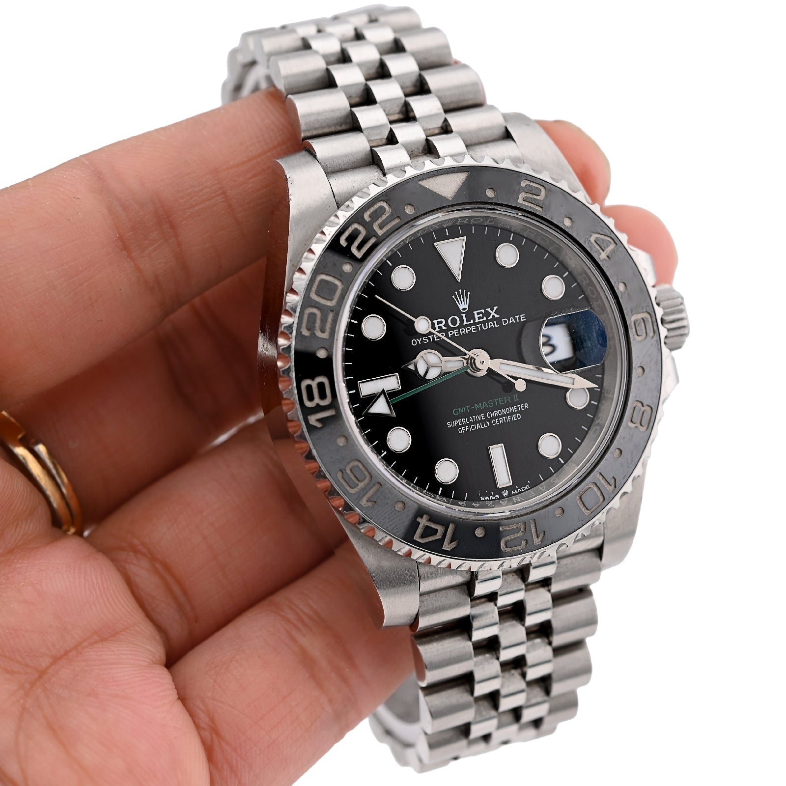 Rolex GMT - Master II Bruce Wayne 40MM White Gold & Oyster Steel Jubilee Band 2024 Box/Card 126710GRNR - Elite Jewelers - Luxury Watch
