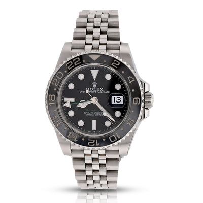 Rolex GMT - Master II Bruce Wayne 40MM White Gold & Oyster Steel Jubilee Band 2024 Box/Card 126710GRNR - Elite Jewelers - Luxury Watch