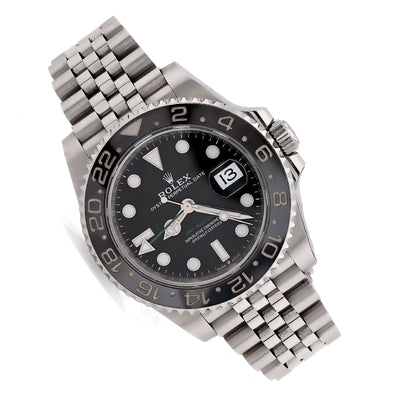 Rolex GMT - Master II Bruce Wayne 40MM White Gold & Oyster Steel Jubilee Band 2024 Box/Card 126710GRNR - Elite Jewelers - Luxury Watch