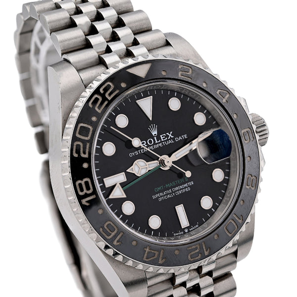 Rolex GMT - Master II Bruce Wayne 40MM White Gold & Oyster Steel Jubilee Band 2024 Box/Card 126710GRNR - Elite Jewelers - Luxury Watch