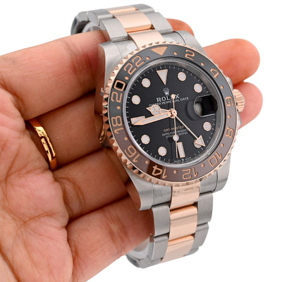 Rolex GMT - Master II Rootbeer 40MM Two - Tone Everose Oyster Band Men Watch 126711CHNR Full Set - Elite Jewelers - Luxury Watch