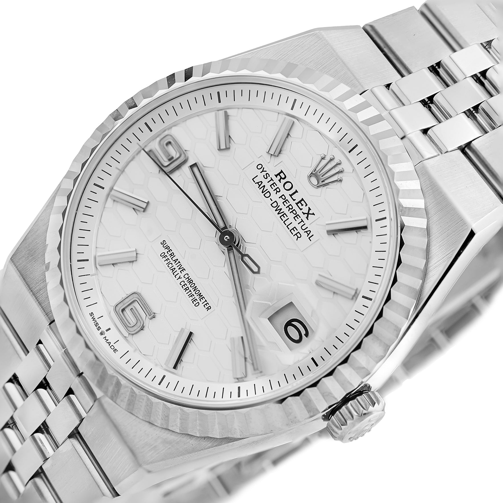 Rolex Land - Dweller 2026 40MM Oystersteel/White Gold Flat Jubilee FULL SET Watch - Elite Jewelers - Luxury Watch