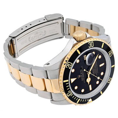 Rolex Submariner 40MM Two Tone 18K Gold & Steel Black Dial & Face 16613 Watch - Elite Jewelers - Luxury Watch