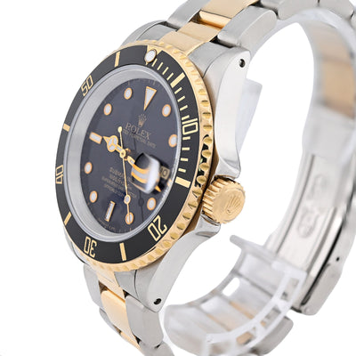 Rolex Submariner 40MM Two Tone 18K Gold & Steel Black Dial & Face 16613 Watch - Elite Jewelers - Luxury Watch