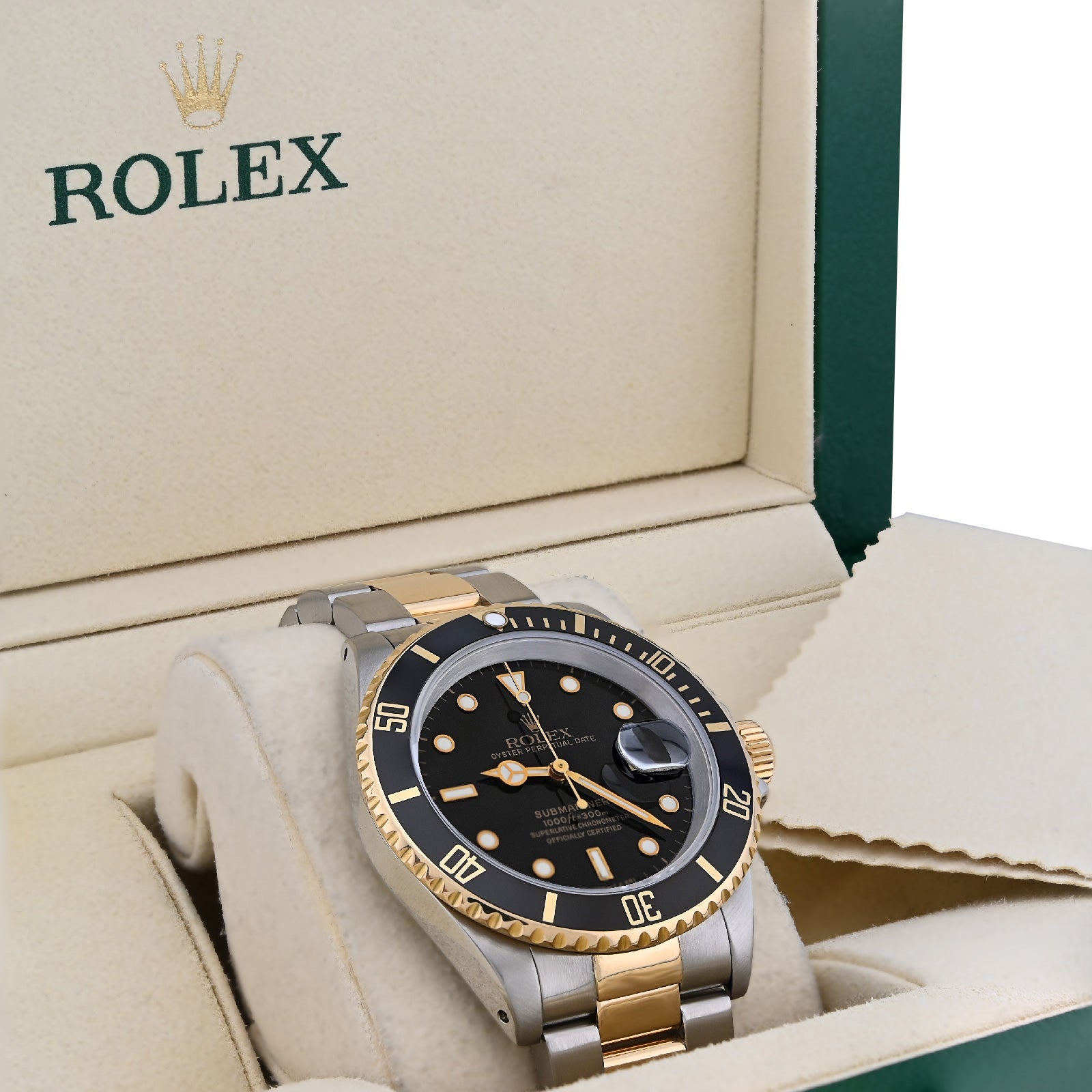 Rolex Submariner 40MM Two Tone 18K Gold & Steel Black Dial & Face 16613 Watch - Elite Jewelers - Luxury Watch