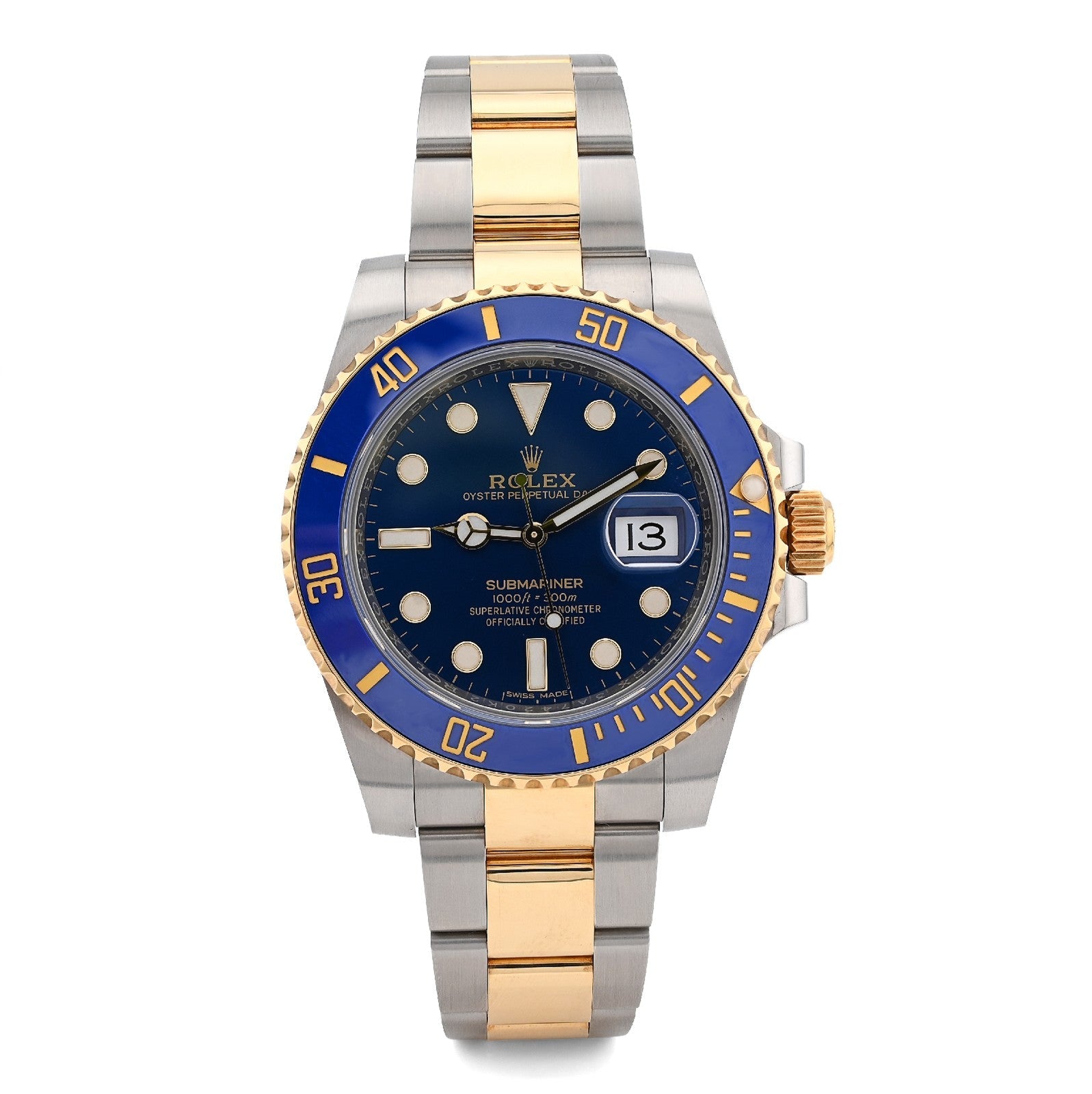 Rolex Submariner SS/18k Gold Oyster Bluesy Diver Men Watch 116613LB BOX/PAPER - Elite Jewelers - Luxury Watch