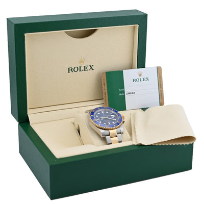 Rolex Submariner SS/18k Gold Oyster Bluesy Diver Men Watch 116613LB BOX/PAPER - Elite Jewelers - Luxury Watch