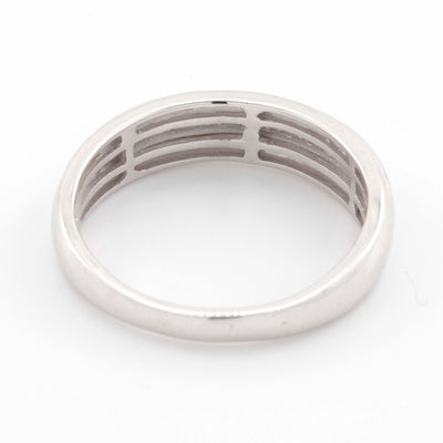 Silver with Diamond all White One Row Round Edge 1/3CT Diamond Band Ring - Elite Jewelers - Rings