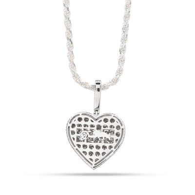 Sterling Silver 0.35 CTW Natural Diamond Heart Shaped Pendant 7.3g Womens Charm - Elite Jewelers - Charms & Pendants