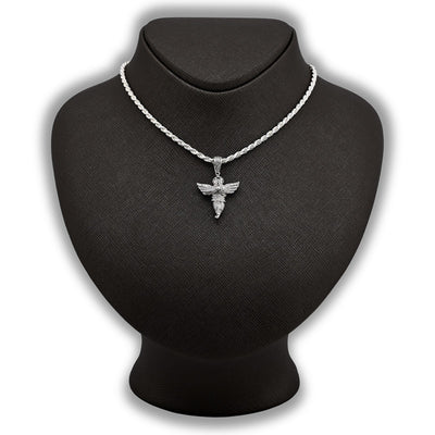 Sterling Silver 0.45 CTW Natural Diamond Angel Pendant 3.3g Unisex Adults Charm - Elite Jewelers - Charms & Pendants