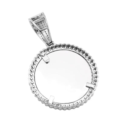 Sterling Silver 1.5CTW Natural Diamond Customize Memory Round Pendant 8.5g Charm - Elite Jewelers - Charms & Pendants