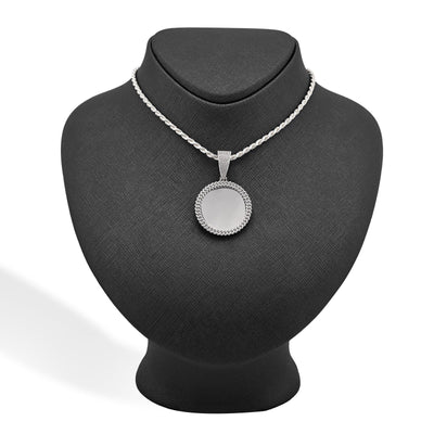 Sterling Silver 1.5CTW Natural Diamond Customize Memory Round Pendant 8.5g Charm - Elite Jewelers - Charms & Pendants