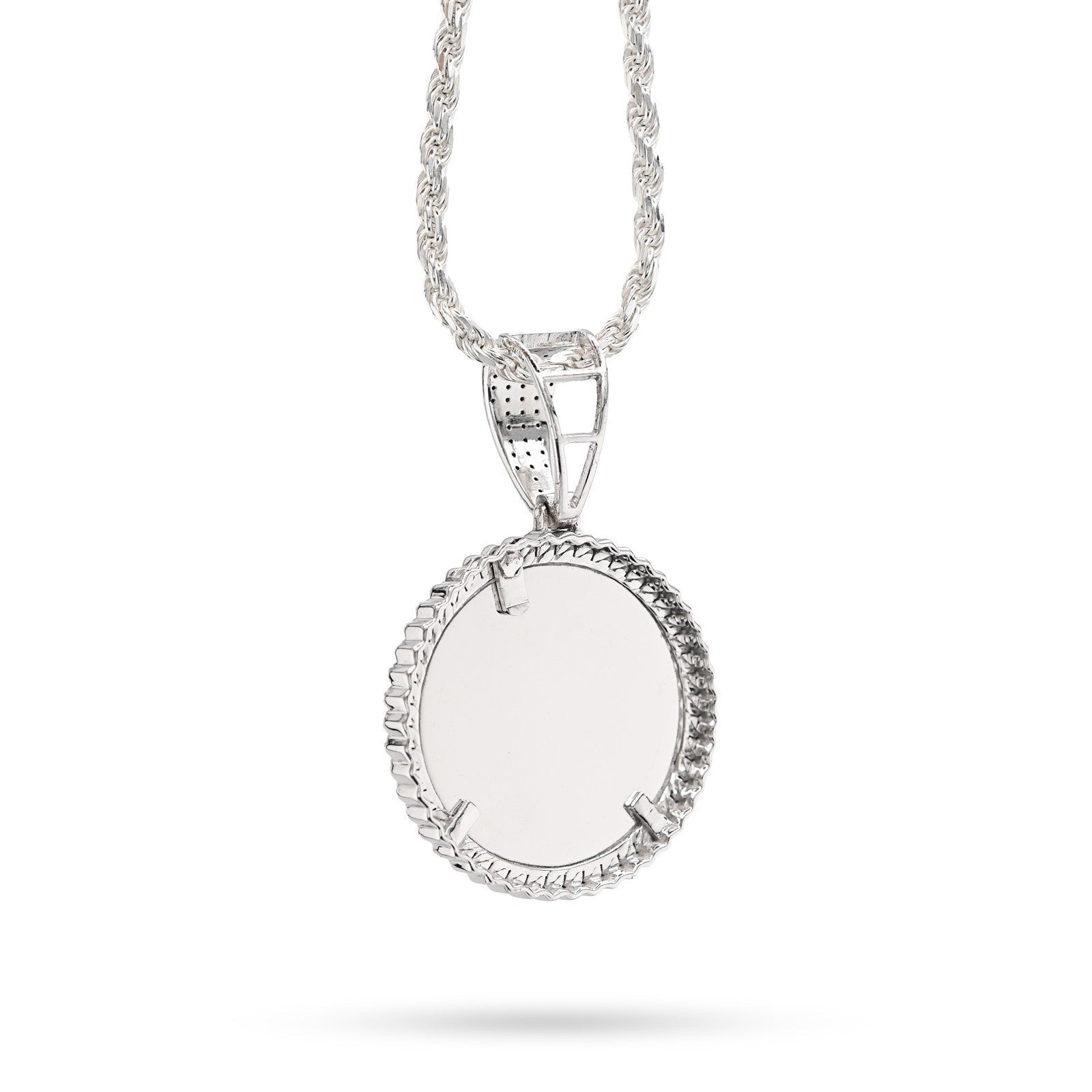 Sterling Silver 1.5CTW Natural Diamond Customize Memory Round Pendant 8.5g Charm - Elite Jewelers - Charms & Pendants