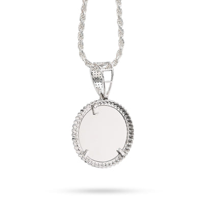 Sterling Silver 1.5CTW Natural Diamond Customize Memory Round Pendant 8.5g Charm - Elite Jewelers - Charms & Pendants