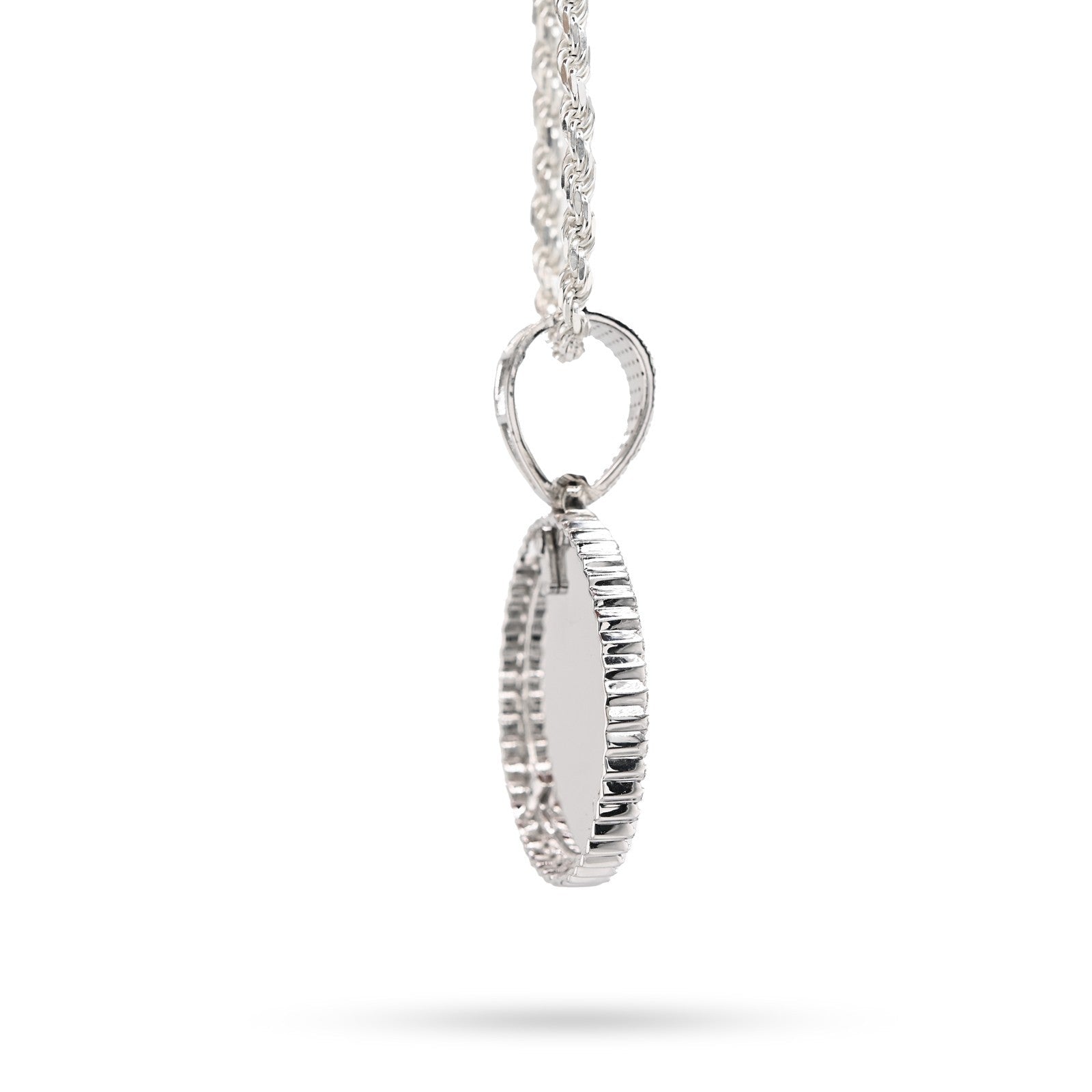 Sterling Silver 1.5CTW Natural Diamond Customize Memory Round Pendant 8.5g Charm - Elite Jewelers - Charms & Pendants