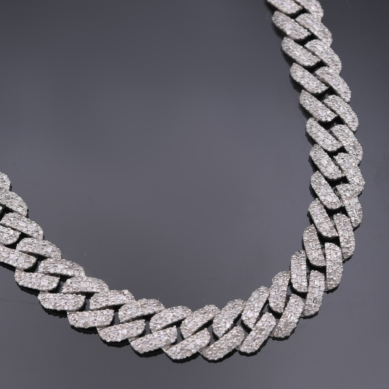 Sterling Silver 16CT Natural Diamond Cuban Link Chain Necklace 10mm 22in - Elite Jewelers - Necklaces & Chains
