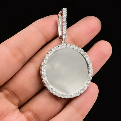 Sterling Silver 2.24CTW Lab Grown Diamond Picture Charm Big Pointer Pendant 8gms - Elite Jewelers - Charms & Pendants