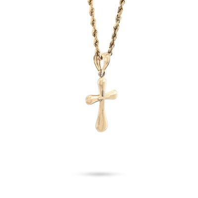 Two Tone 1/10th 10k Gold Bonded 925 Puffy Cross Pendant 0.8gms Religious Charm - Elite Jewelers - Charms & Pendants