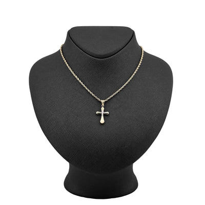 Two Tone 1/10th 10k Gold Bonded 925 Puffy Cross Pendant 0.8gms Religious Charm - Elite Jewelers - Charms & Pendants