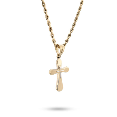 Two Tone 1/10th 10k Gold Bonded 925 Silver Diamond Cut Cross Pendant 0.7gm Charm - Elite Jewelers - Charms & Pendants
