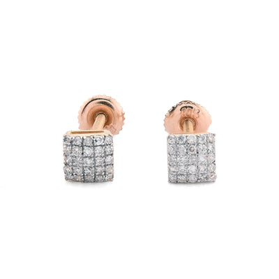 Unisex 10k Yellow Gold 0.15CTW Natural Diamond 1g Square Shaped Earring Stud - Elite Jewelers - Earrings