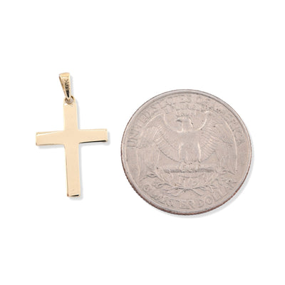 Unisex 10k Yellow & White Gold Diamond Cut Cross Charm Religious 0.7gms Pendant - Elite Jewelers - Charms & Pendants