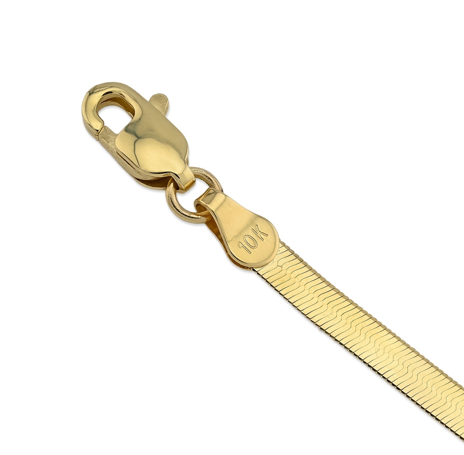 Unisex Adults 3MM Pure 10k Yellow Gold Herringbone Bracelet 7 Inch 1.8gms Armlet - Elite Jewelers - Bracelets