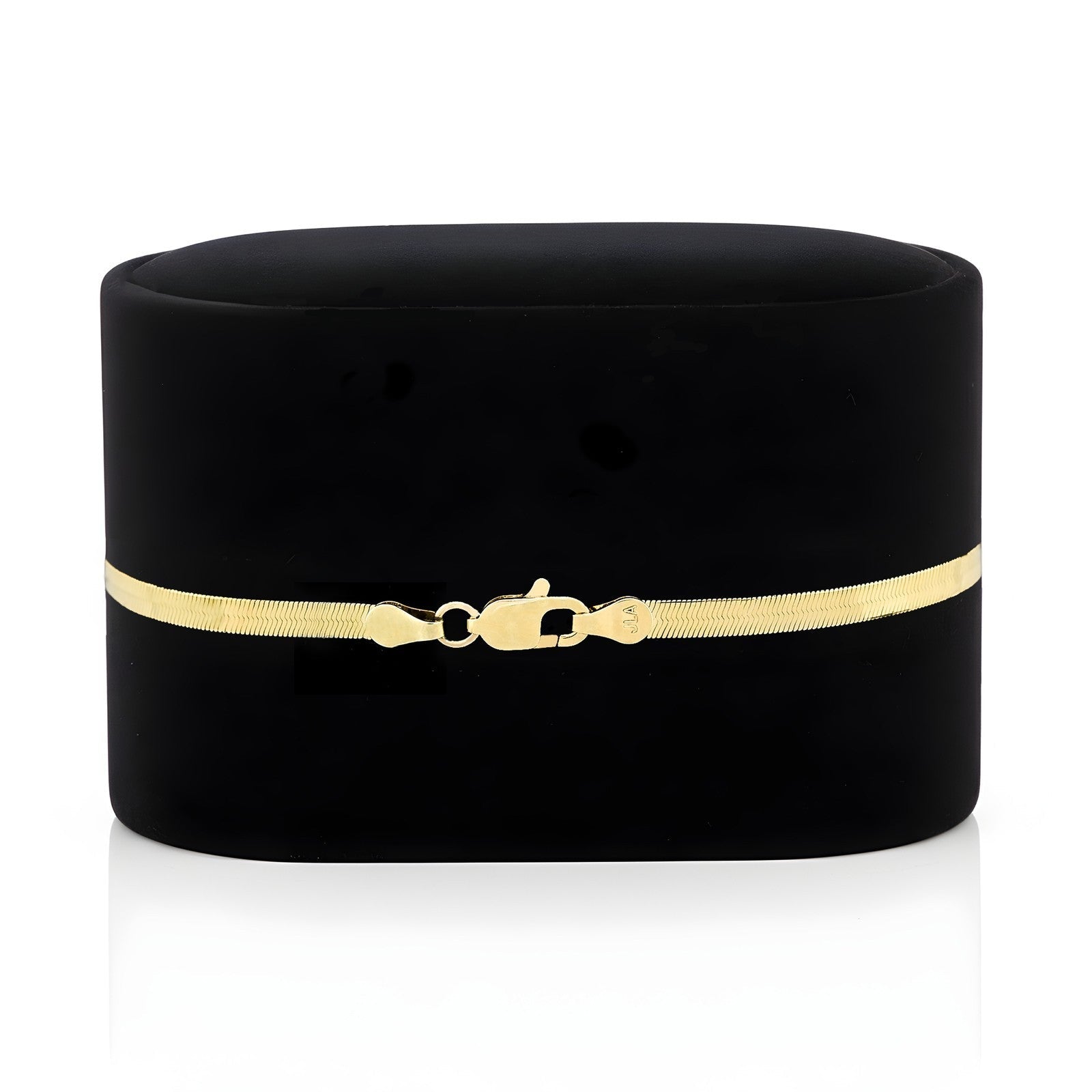 Unisex Adults 3MM Pure 10k Yellow Gold Herringbone Bracelet 7 Inch 1.8gms Armlet - Elite Jewelers - Bracelets