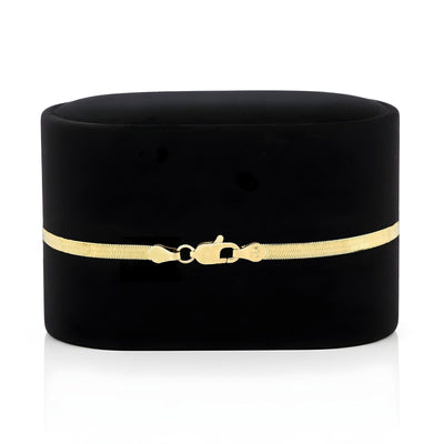 Unisex Adults 3MM Pure 10k Yellow Gold Herringbone Bracelet 7 Inch 1.8gms Armlet - Elite Jewelers - Bracelets