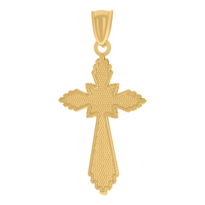 Womens 10k Yellow Gold Textured Cross Religious Charm 1gms Pendant - Elite Jewelers - Charms & Pendants