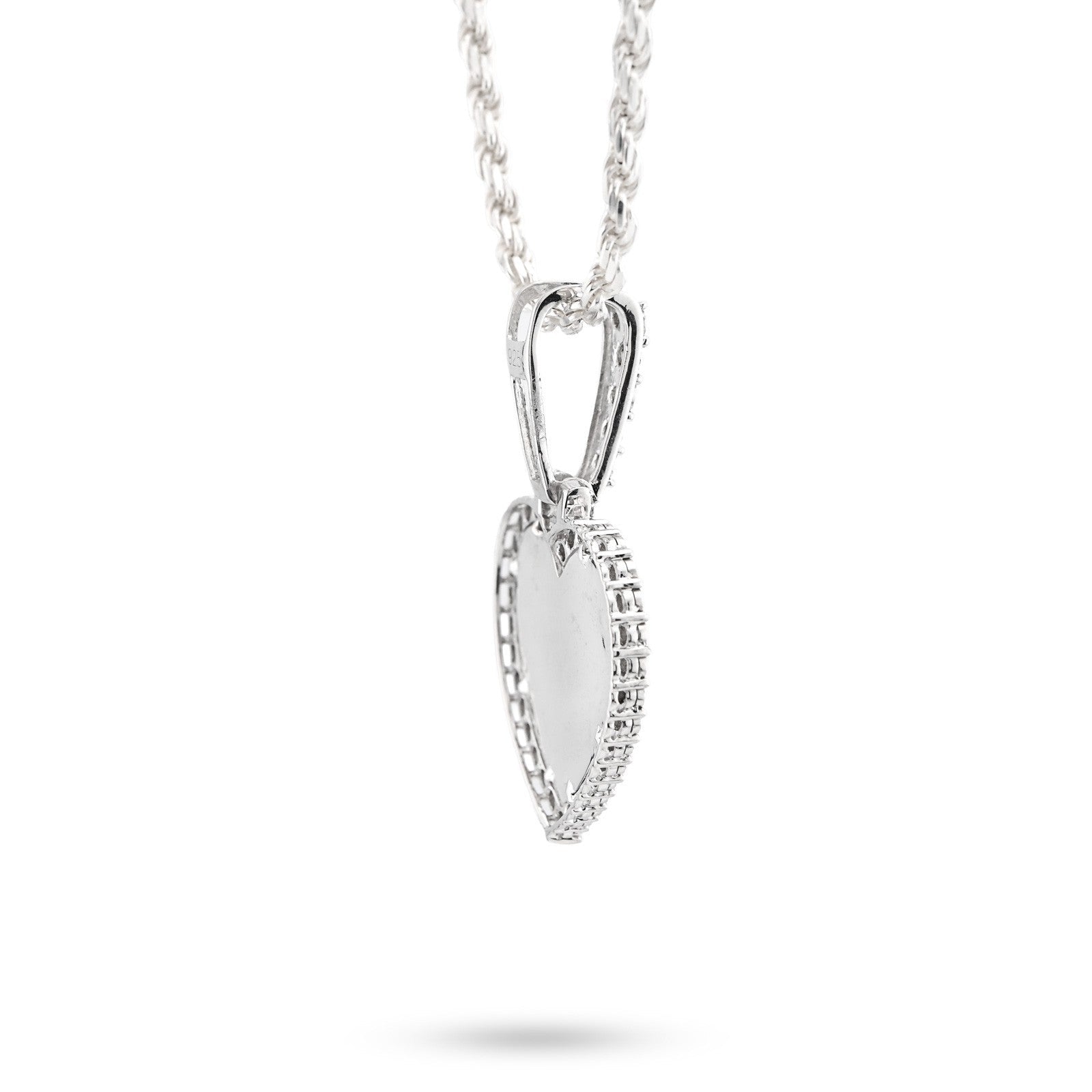 Womens 925 Silver 5.1g 0.3CTW Natural Diamond Heart Shaped Picture Pendant Charm - Elite Jewelers - Charms & Pendants
