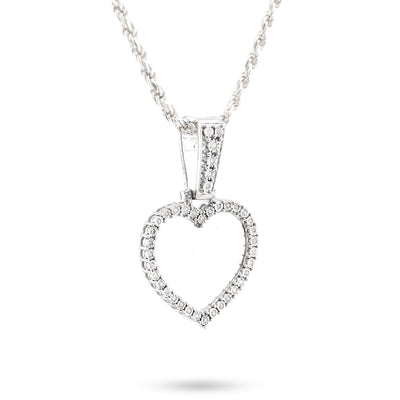 Womens 925 Silver 5.1g 0.3CTW Natural Diamond Heart Shaped Picture Pendant Charm - Elite Jewelers - Charms & Pendants