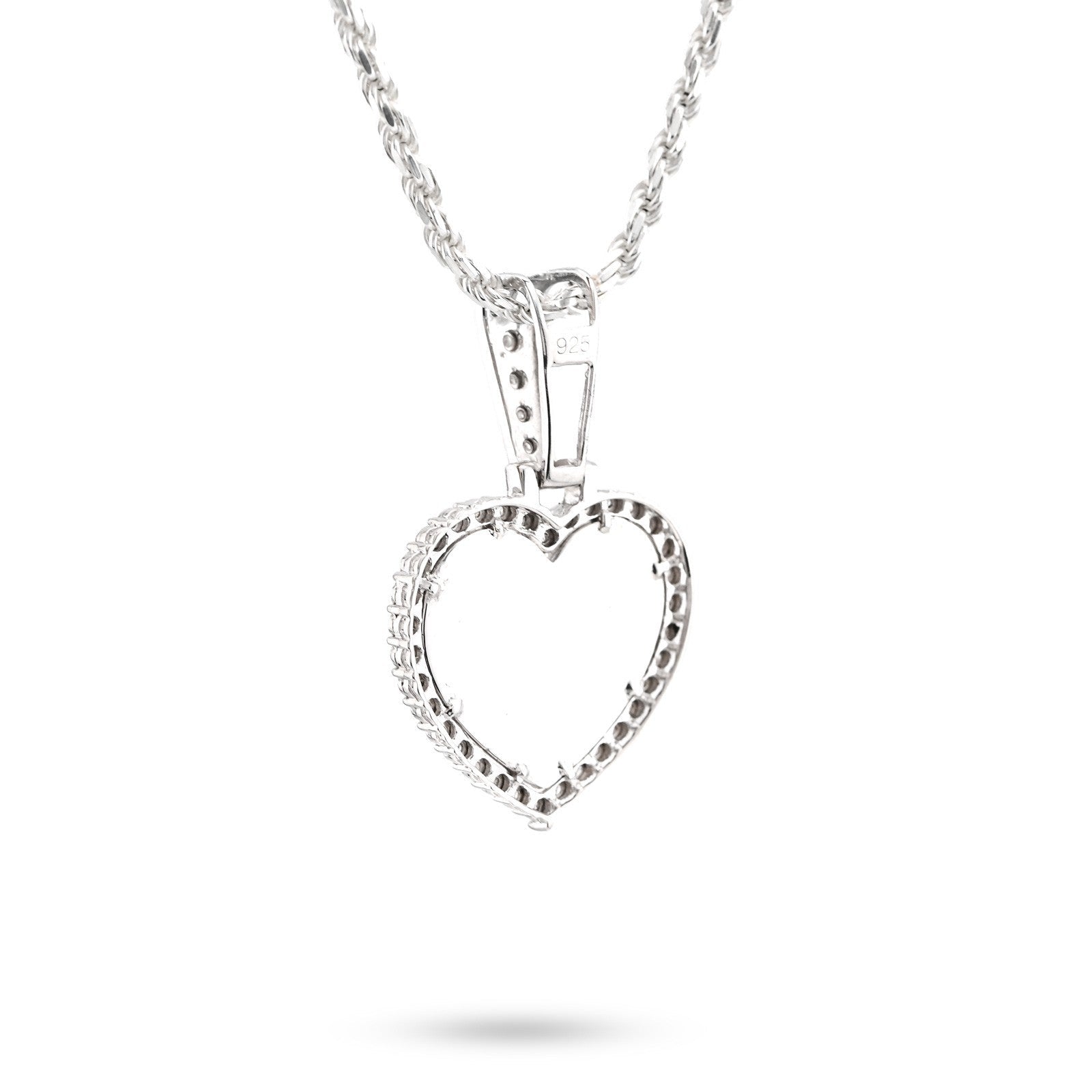 Womens 925 Silver 5.1g 0.3CTW Natural Diamond Heart Shaped Picture Pendant Charm - Elite Jewelers - Charms & Pendants