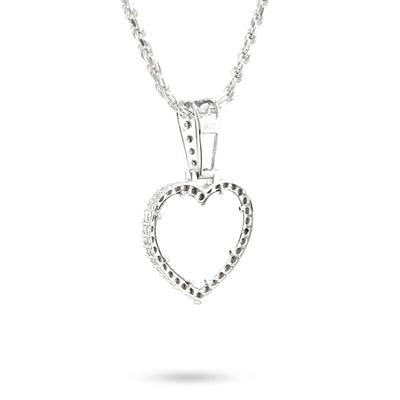 Womens 925 Silver 5.1g 0.3CTW Natural Diamond Heart Shaped Picture Pendant Charm - Elite Jewelers - Charms & Pendants